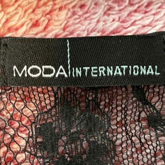 Moda International Lace Back Faux Wrap Mini Dress Black Sleeveless V-Neck M - Picture 5 of 8